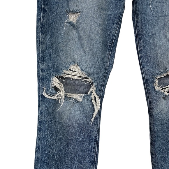 Pacsun Stacked Skinny Blue Jeans Ripped Mens Size 28 - Picture 3 of 7